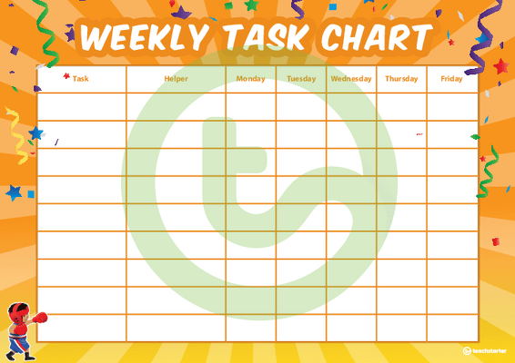 Champions - Weekly Task Chart teaching resource