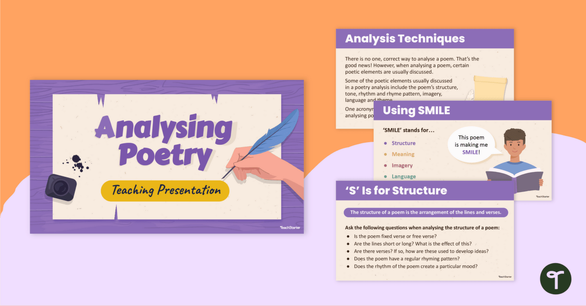 Analysing Poetry Teaching Slides teaching resource