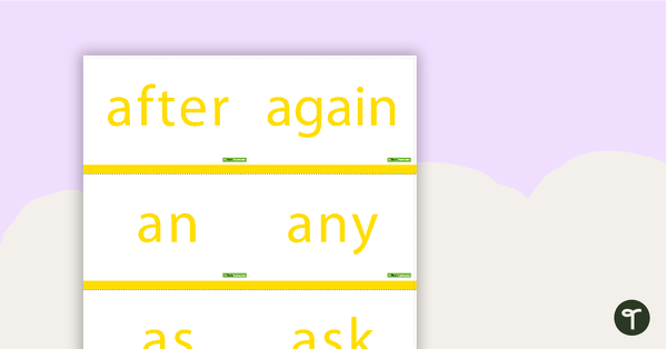 Go to Dolch Sight Word Flashcards - Year 1 teaching resource