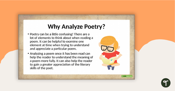 Analyzing Poetry PowerPoint teaching resource