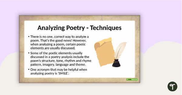 Analyzing Poetry PowerPoint teaching resource