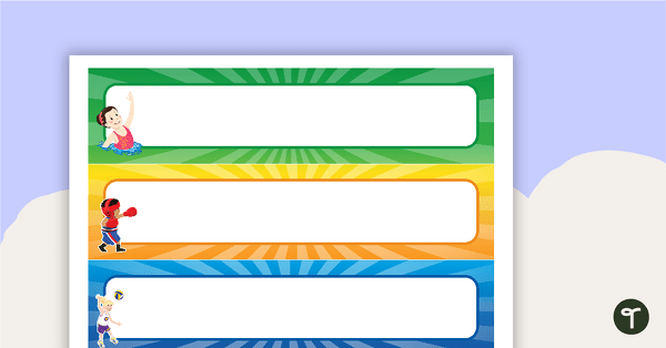 Champions - Tray Labels teaching resource