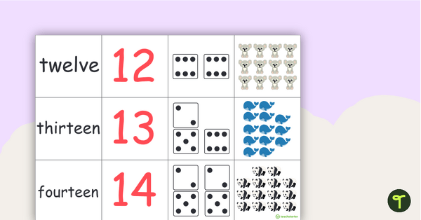 0–20 Number Matching Game teaching resource