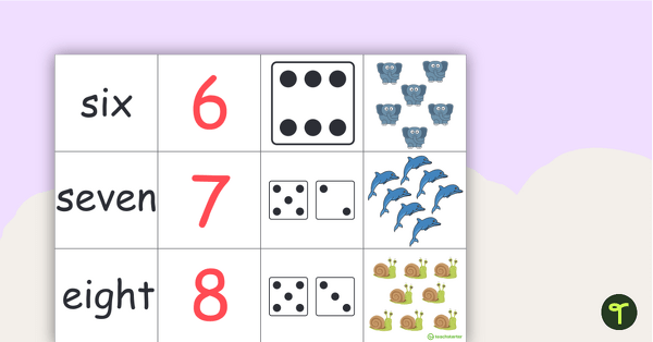 0–20 Number Matching Game teaching resource