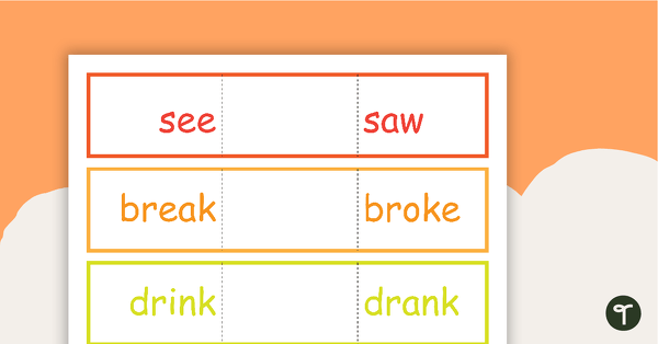 Preview image for Past Tense Folding Cards - teaching resource