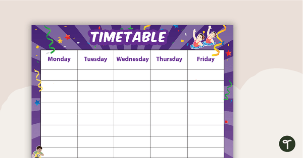 Champions - Weekly Timetable teaching resource
