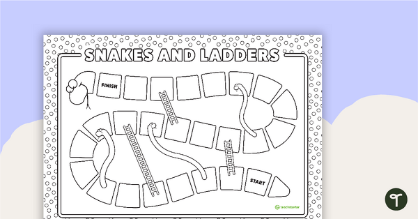 Snakes and Ladders Game Board Template teaching resource