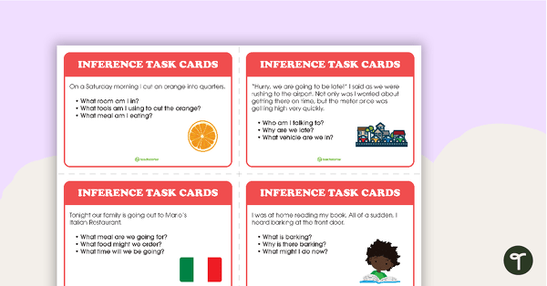 Preview image for Inferring Written Scenario Task Cards - teaching resource