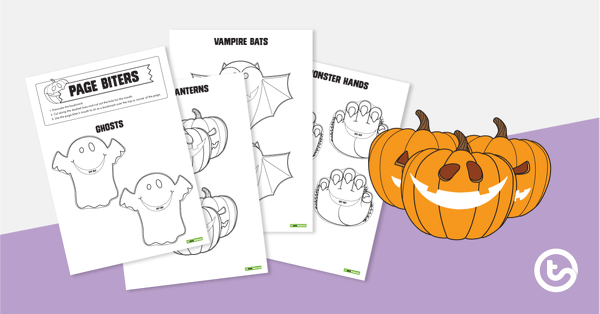 Preview image for Halloween Page Biter Bookmarks - teaching resource