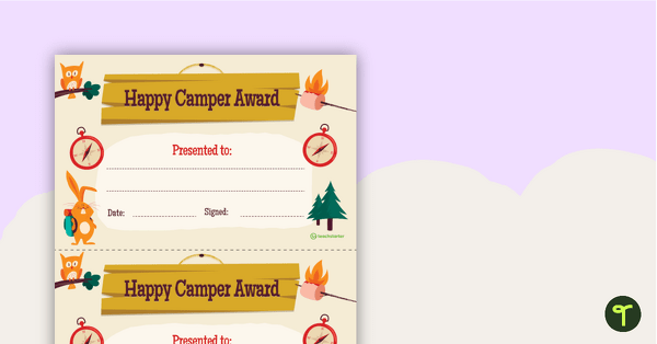 Camp - Award Certificate teaching resource