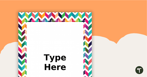 Go to Editable Title Page Borders - Chevrons teaching resource