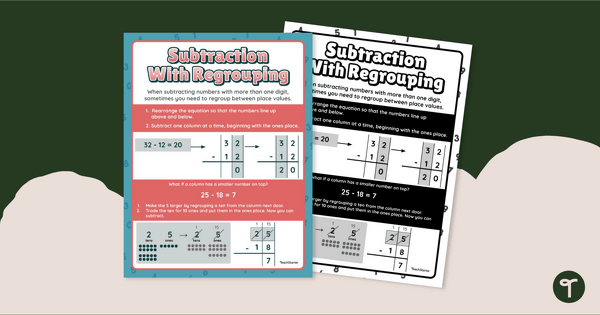 Go to Subtraction by Regrouping - Poster teaching resource