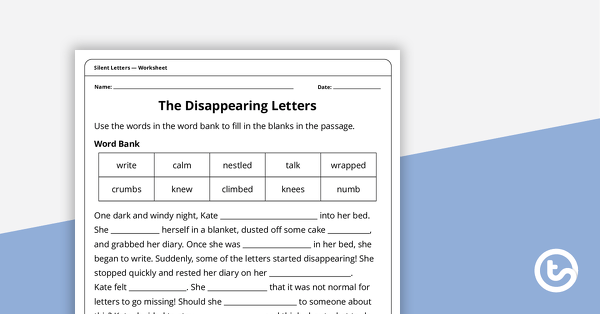 silent letters worksheet pack teach starter