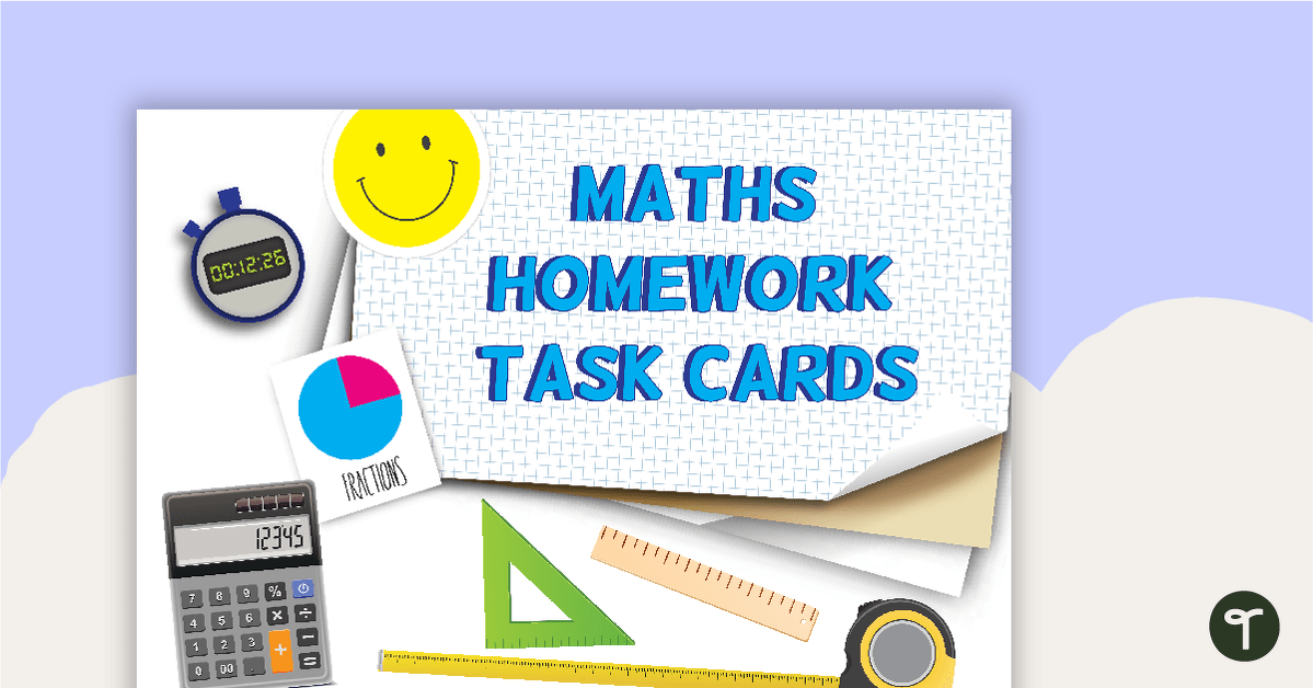 Maths Homework Cards with Worksheets - Colour teaching resource