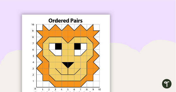 Drawing With Ordered Pairs - Lion teaching resource