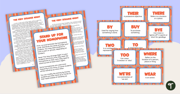 Go to Stand Up For Your Homophone – Whole-Class Game teaching resource