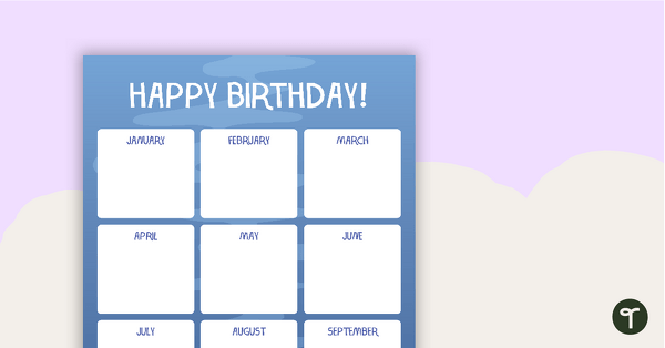 Frogs - Happy Birthday Chart teaching resource