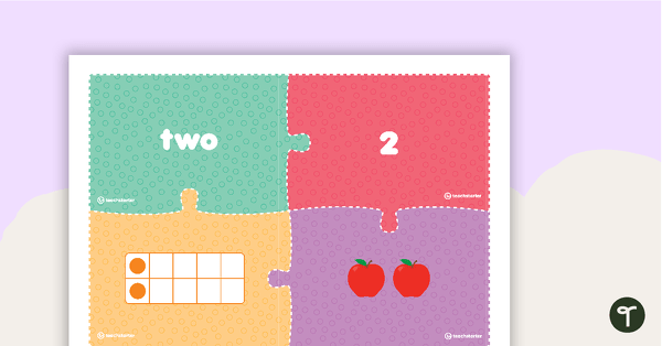1–20 Number Matchup Puzzles teaching resource
