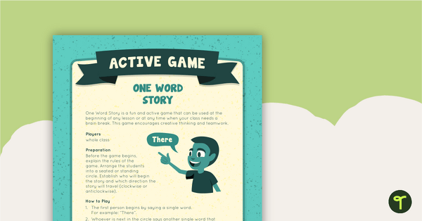 One Word Story Active Game teaching resource