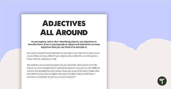 Adjectives All Around - Outdoor Observation Activity teaching resource