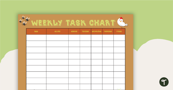 Animals - Weekly Task Chart teaching resource