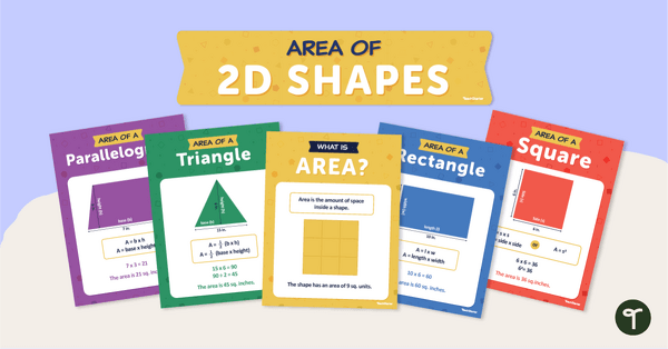 Preview image for Area of 2D Shapes — Poster Set - teaching resource
