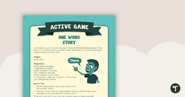 Preview image for One Word Story Active Game - teaching resource