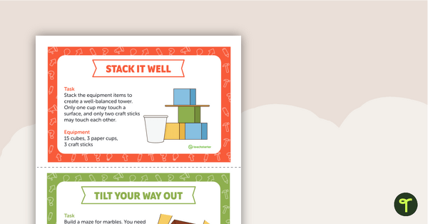 STEM Challenge Cards - Middle Years teaching resource