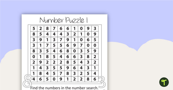 Go to Number Wordsearch with Solution - 1 teaching resource