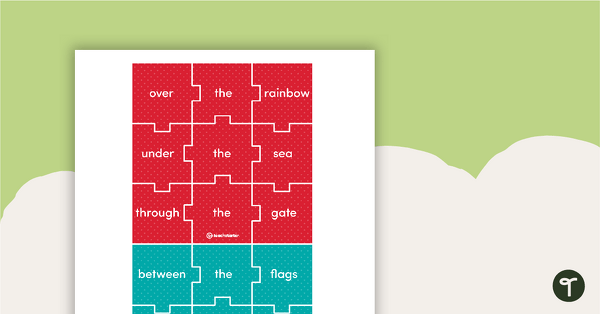 Prepositional Phrase Mini Jigsaw Puzzle teaching resource