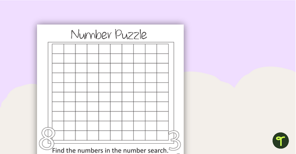 Number Puzzle - Blank teaching resource
