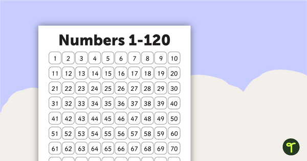 Go to 1–120 Number Board teaching resource