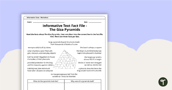 Go to Informative Texts Writing Task - Giza Pyramids teaching resource