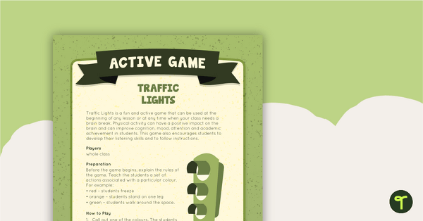 Go to Traffic Lights Active Game teaching resource
