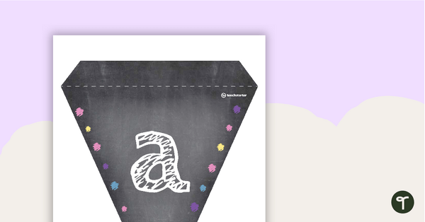 Funky Chalkboard - Letters and Numbers Pennant Banner teaching resource