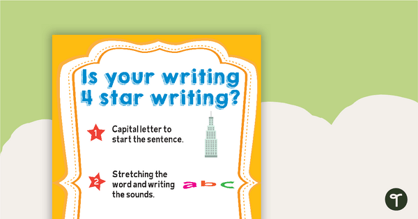 Preview image for 4 Star Writing Poster and Checklist Sheet - teaching resource