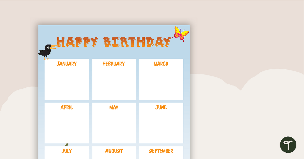 Animals - Happy Birthday Chart teaching resource