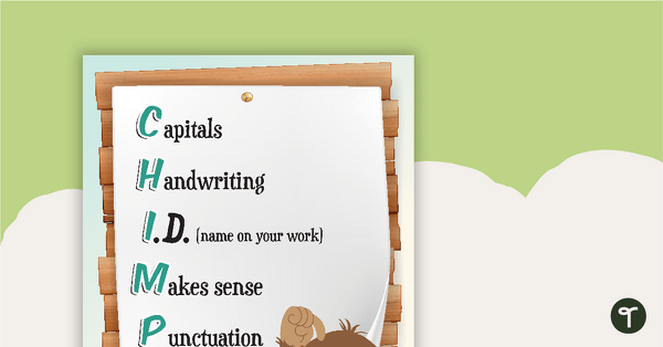 CHIMPS Writing and Editing Poster and Bookmarks teaching resource