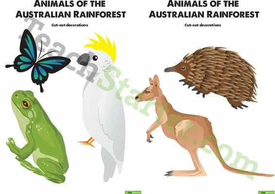 Australian Animals - Cut Out Decorations teaching resource