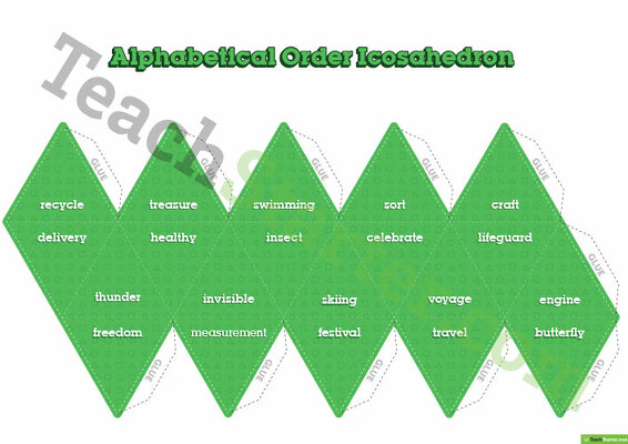 Alphabetical Order Icosahedron teaching resource