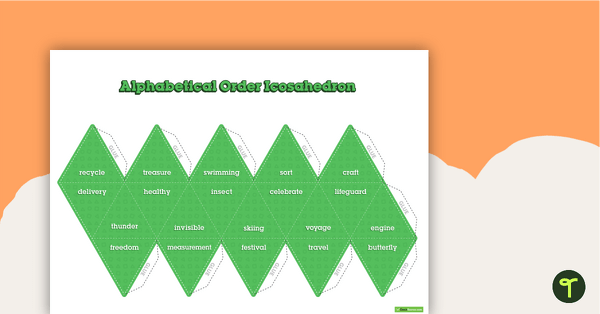 Preview image for Alphabetical Order Icosahedron - teaching resource