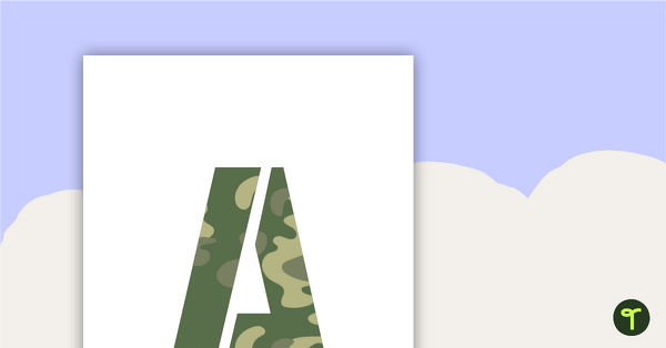 Army Pattern - Letter, Number And Punctuation Sets teaching resource
