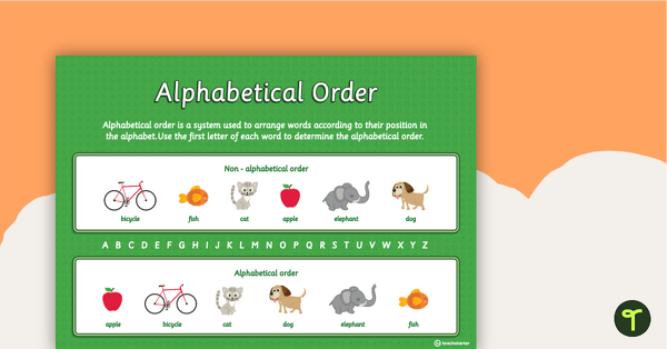 Alphabetical Order Poster teaching resource