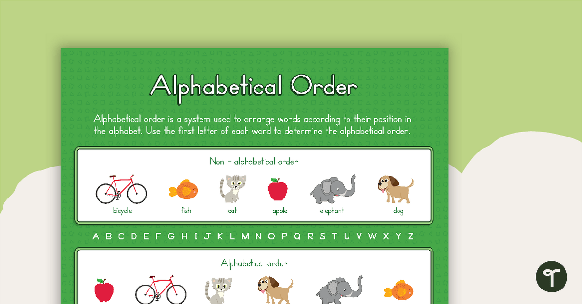 Alphabetical Order Poster teaching resource