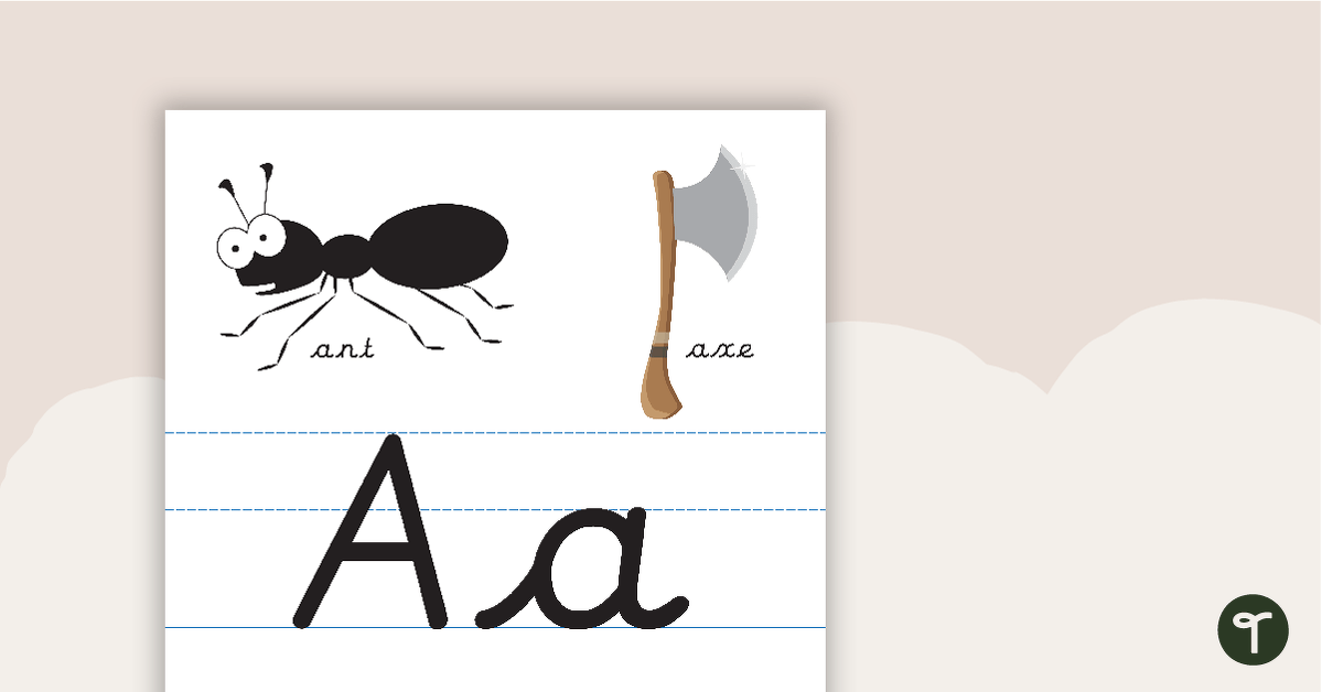 Individual Alphabet Charts with Pictures teaching resource