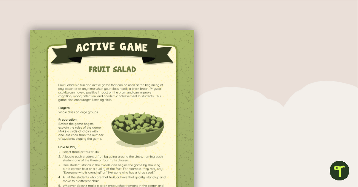 Fruit Salad Active Game teaching resource