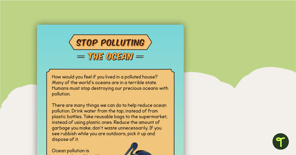 Preview image for Sequencing Activity - Stop Polluting The Ocean (Opinion Text) - Simplified Version - teaching resource