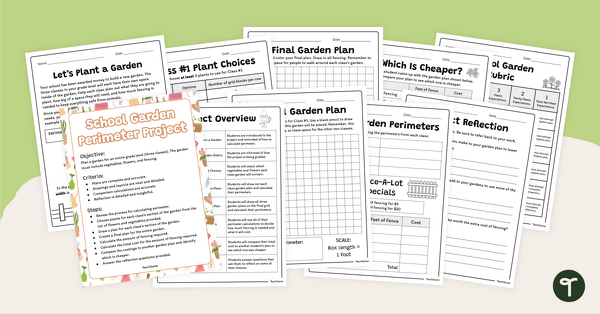 Go to Design a Garden Math Project teaching resource