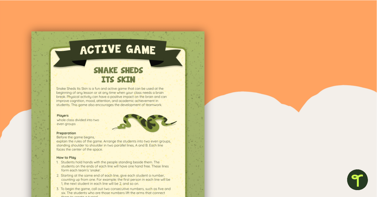 Snake Sheds Its Skin Active Game teaching resource
