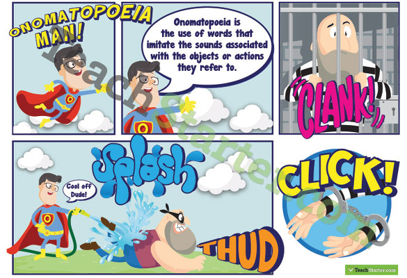 Onomatopoeia Man Poster teaching-resource